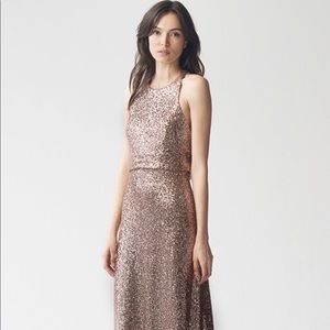 Jenny Yoo Sloan sequin dress in rose gold